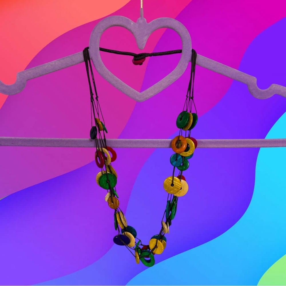 Funky rainbow fruit loops necklace